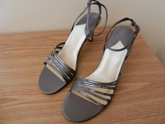 Womens Shoes,Dark Cinder Grey Silk,  Ankle Strap … - image 4