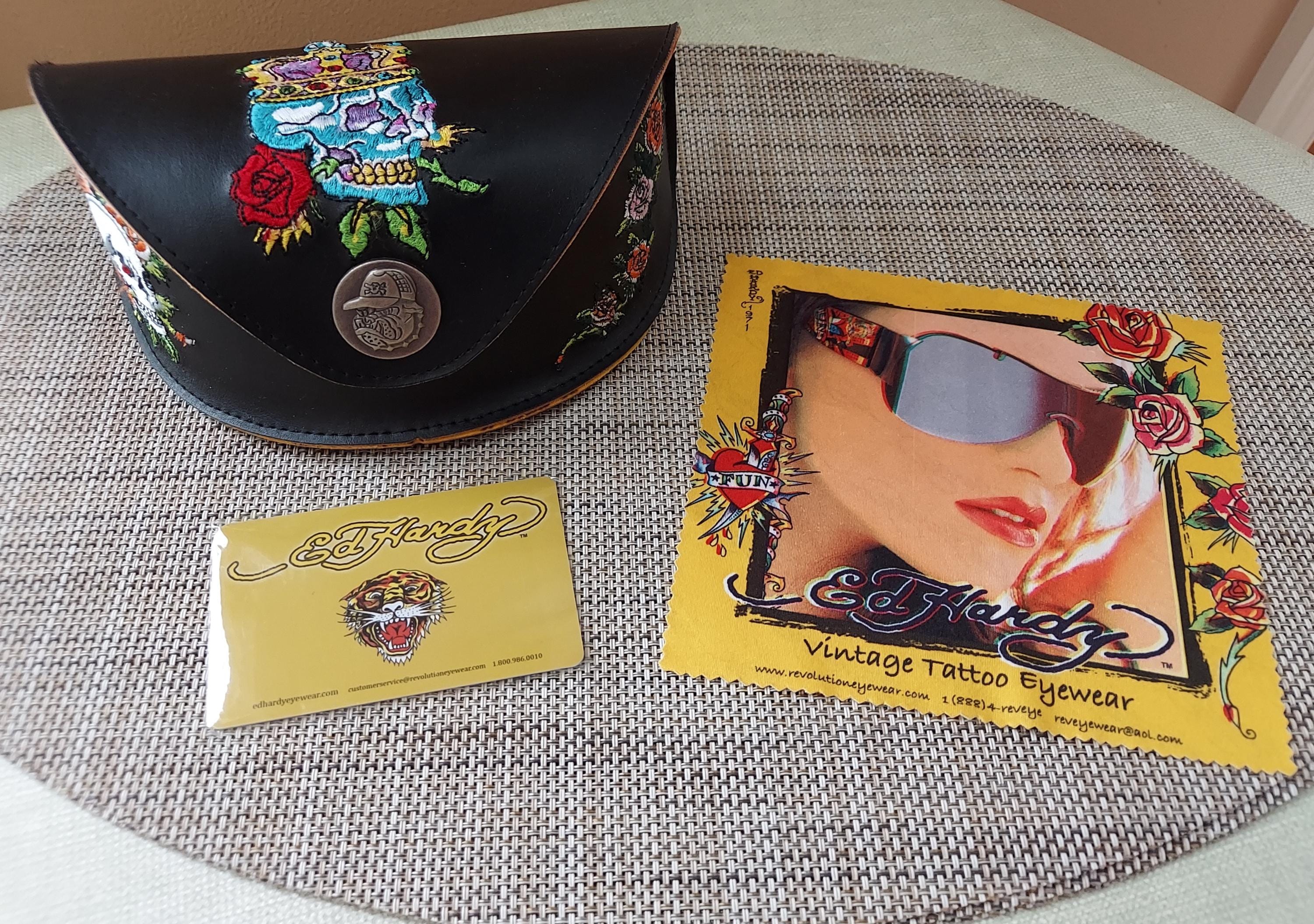 Vintage Ed Hardy Tattoo Sunglass Case EHS 032 - Etsy display picture 3