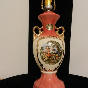 Capodimonte Porcelain Table Lamp, Hand Decorated, Royal Oxford China,  Lamp Only