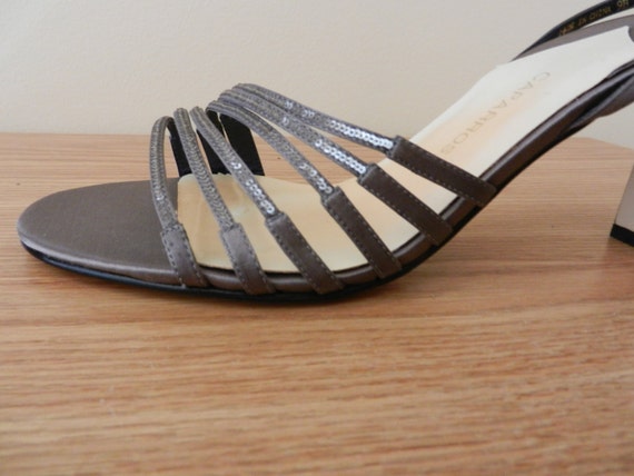 Womens Shoes,Dark Cinder Grey Silk,  Ankle Strap … - image 3