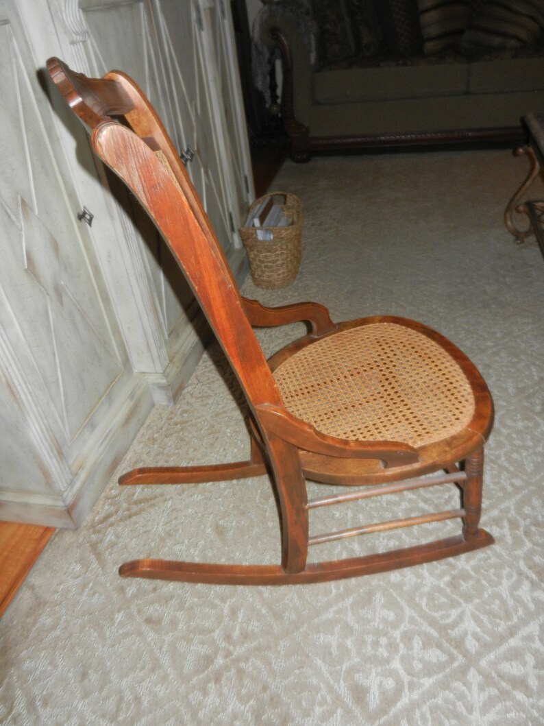 Vintage Cane Rocking Chair for a Young Person Arrange for Etsy