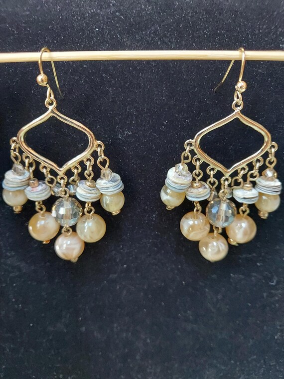 Dangle Beaded Pierced Earrings - image 4