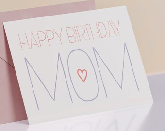 Happy birthday Mom instant download - PDF DIY Printable 6x4 inch