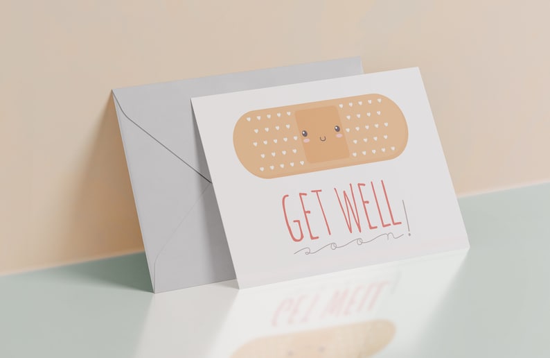 Get well soon instant download card PDF DIY 6x4 inch image 1