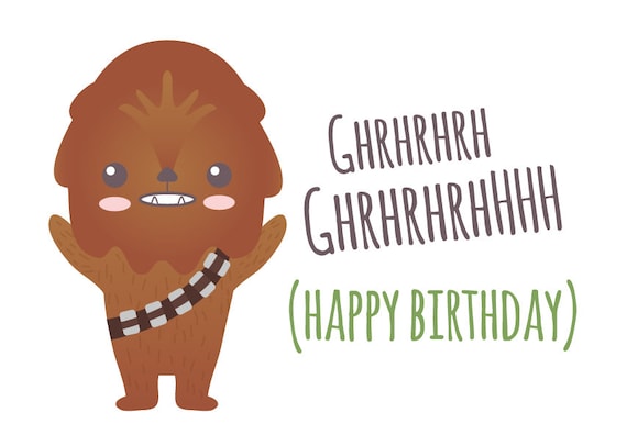 Star wars printable card with Chewbacca - PDF Do it yourself 6x4 inch photo relating to Printable Star Wars referred to as Star wars printable card with Chewbacca - PDF Do-it-yourself 6x4 inch