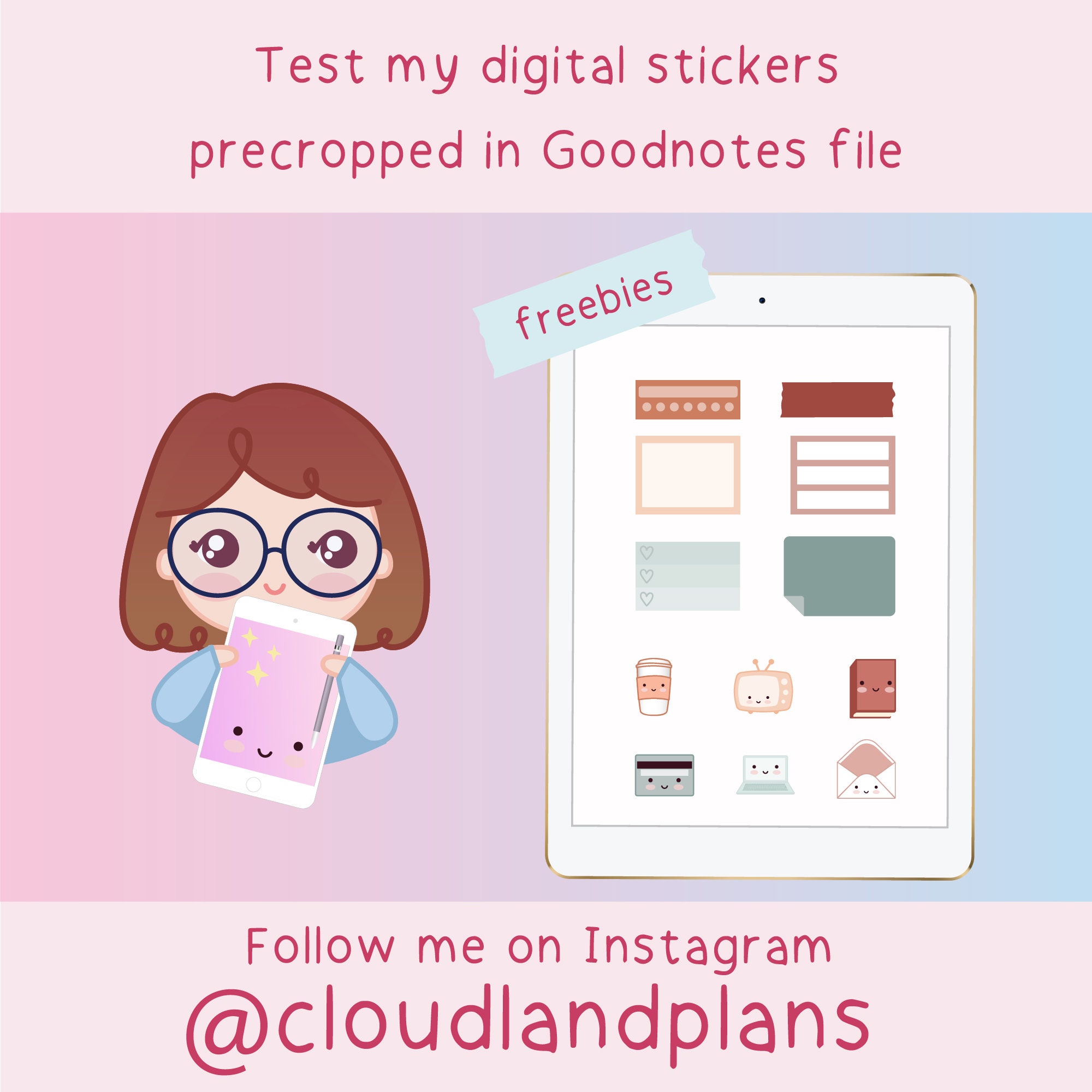 30 Digital Stickers Set Digital Planner Stickers Pre-cropped - Etsy