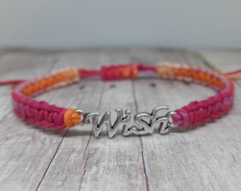 Wish Bracelet - Wish Jewelry - Hemp Jewelry - Hemp Bracelet -Bohemian Bracelet - Bohemian Jewelry - Macrame Bracelet - Teen Gift