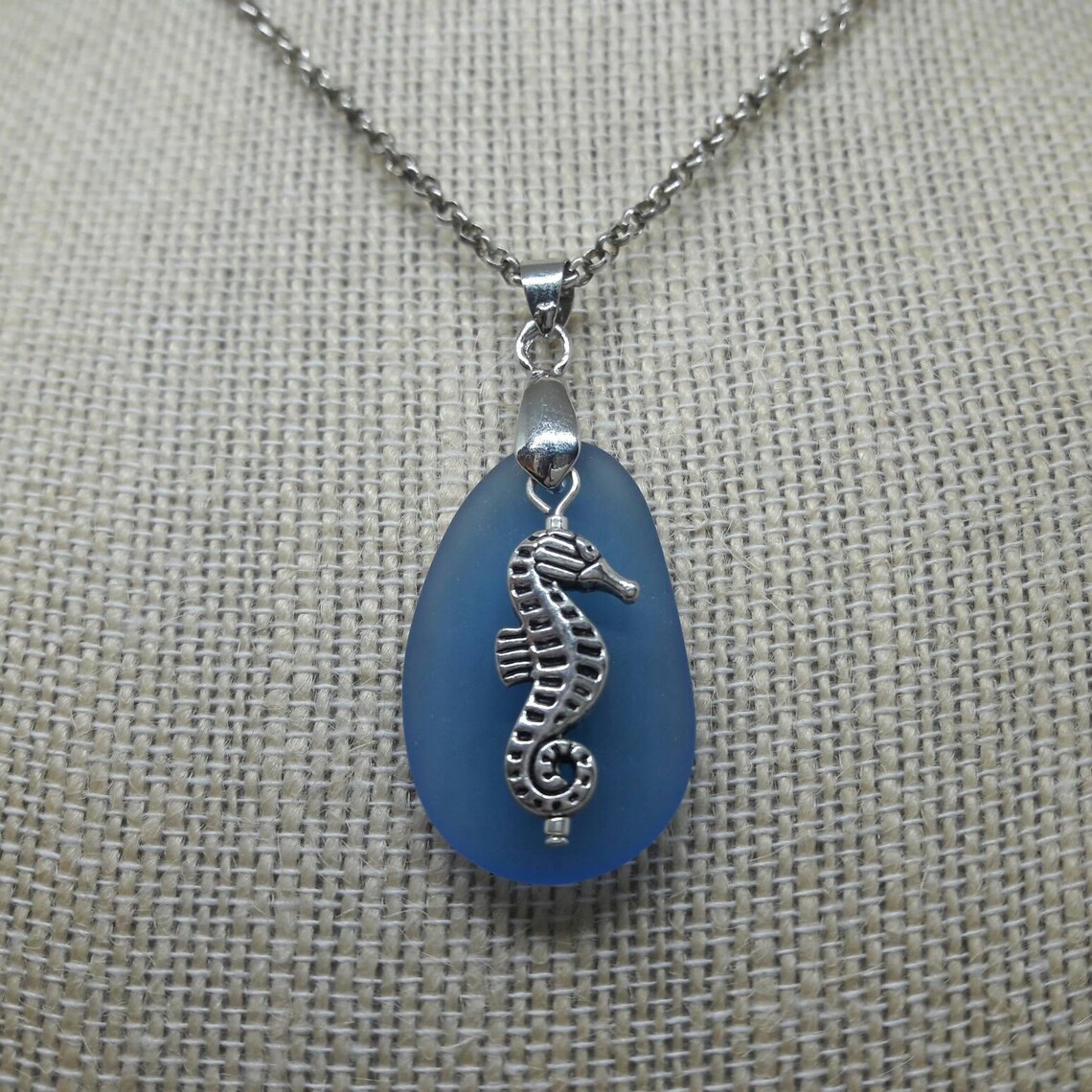 Seahorse Pendant Recycled Glass Pendant Beach Glass Jewelry Etsy