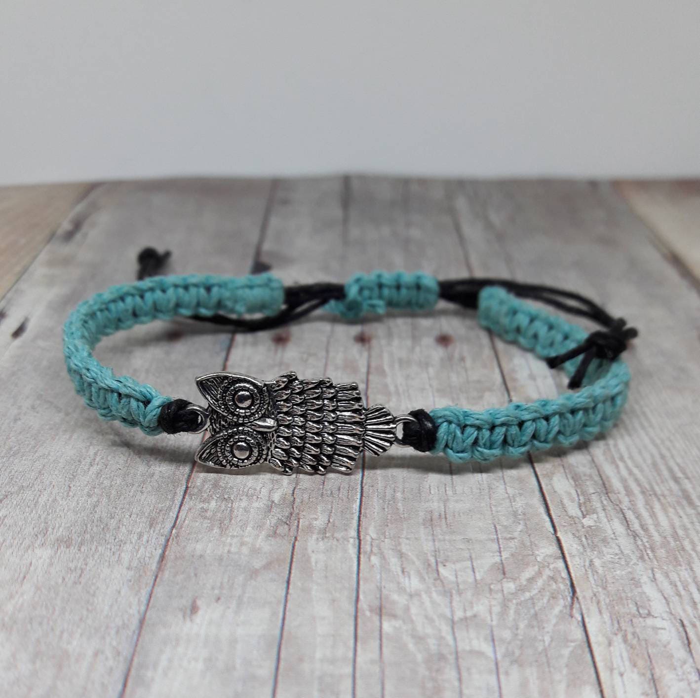 Owl Bracelet, Owl Jewelry,  Bamboo Cord Jewelry, Bamboo Cord Bracelet, Bohemian Jewelry, Bohemian Br