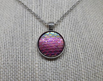 20mm Mermaid scale pendant -  dragon scale jewelry - mermaid necklace - dragon necklace - dragon scale pendant - fantasy jewelry