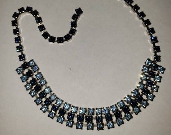 Blue Single discount 57% NoName Choker with rhinestones WOMEN FASHION Accessories Costume jewellery set Blue 