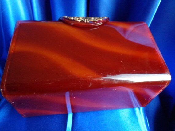 VINTAGE Wilardy Tortoise Swirl LUCITE Purse with … - image 6