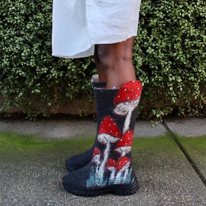 Alice in Wonderland Boots ,Felted Shoes ,Waterproff Boots , Wool Boots , Winter Shoes , Women Wool Shoes ,Felted Boots for Women