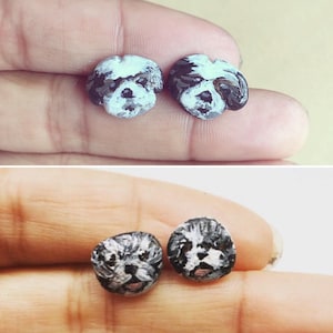 Shih Tzu Stud Earrings-stainless steel|dog lover gift|pet loss|pet memorial|pet lover gift|dog jewelry|unique jewelry|Hypoallergenic