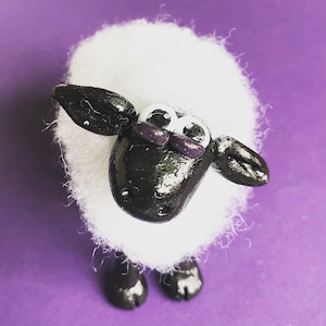 Cute Handmade Sheep Figurine-Sheep lover gift|Clay Sculpture|Farm House decor|decoration|Sheep Art|kids room decor|doll house|keepsake|Lamb