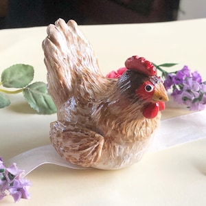 Huhn Skulptur.handgemacht,Huhn Liebhaber Geschenk,Bauernhof Dekor,Kuchen Topper,Haus Dekoration,hand bemalt,Huhn Kunst,figurine,Tischplatte Dekor,Henne