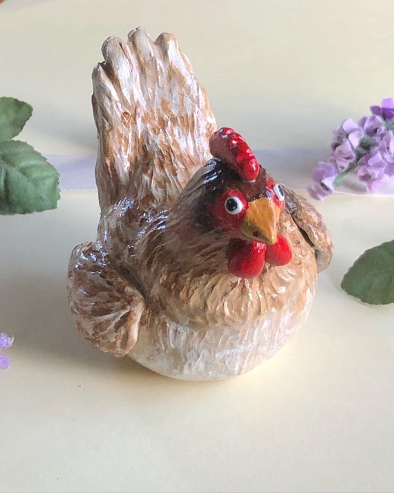 Chicken decorations for home Valentines Day Hand crafted figure cotton Chicken Sculpture Long distance relationship gift for boyfriend