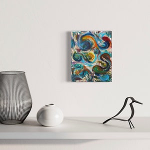 Vibrant Whirlwind  - Unframed, Hand-painted Acrylic Abstract Colorful Painting