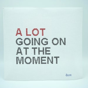 A Lot Going On Needlepoint Canvas, Hand painted, Stitch Painted, TS Version, Swiftie, 18 Count Stitch