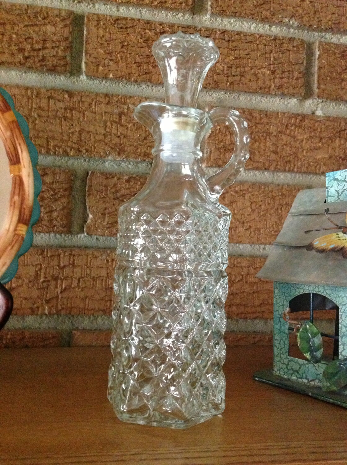Vintage Glass Bottle Vinegar Bottle | Etsy
