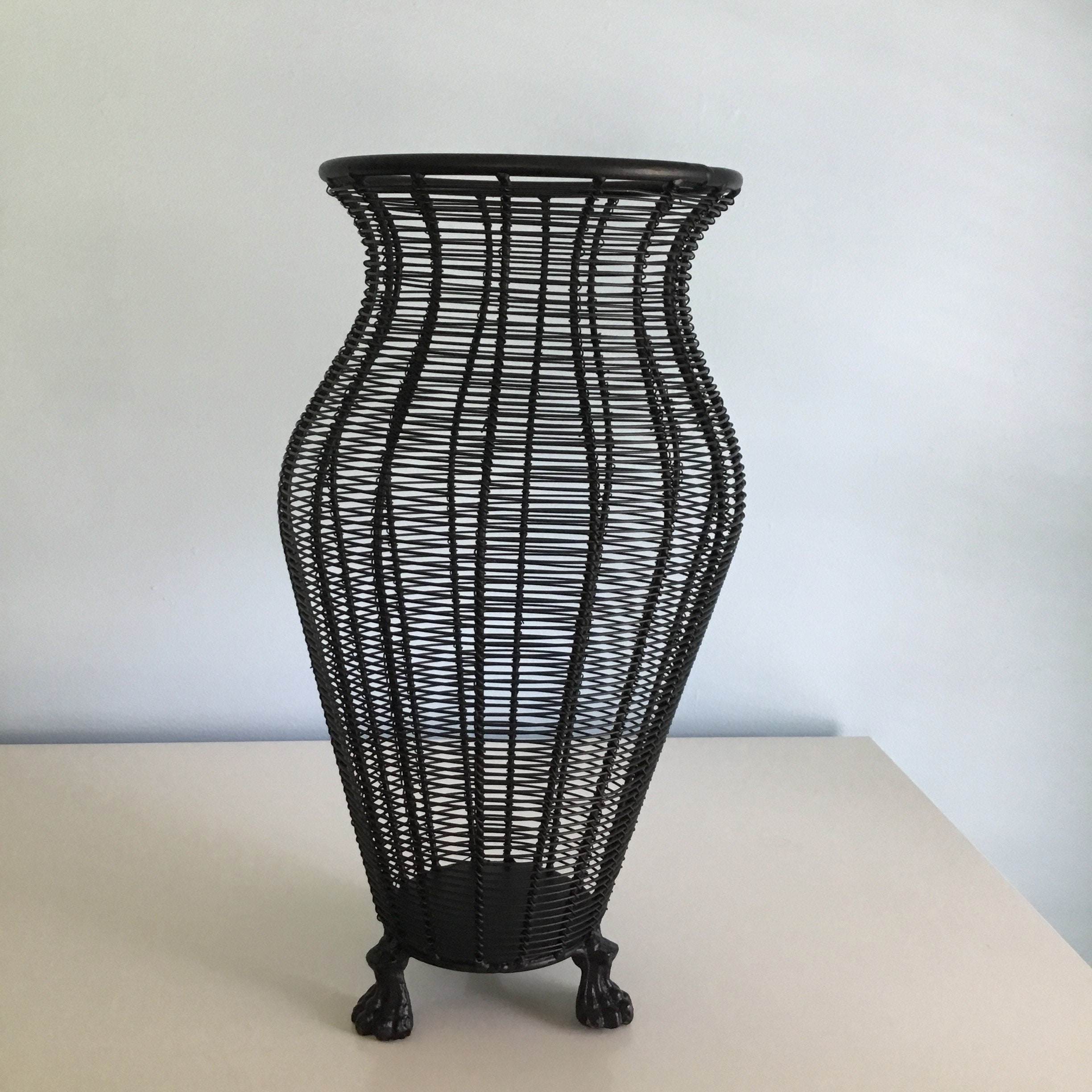 Black Metal Vase Large Metal Vase Tall Metal Vase Black Home Etsy
