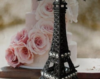 Wedding Cake Topper Black Eiffel Tower Newburystreetchic Cake Topper