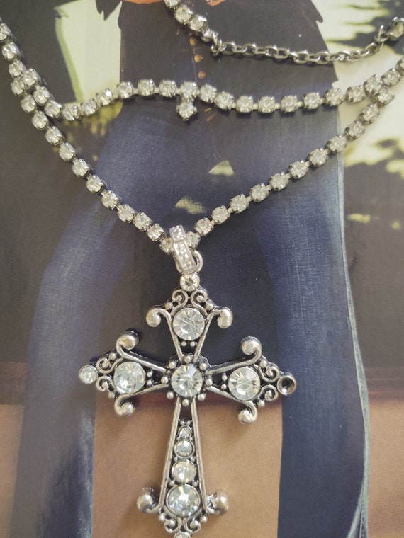 Vintage Rhinestone Designer Cross Newburystreetchi