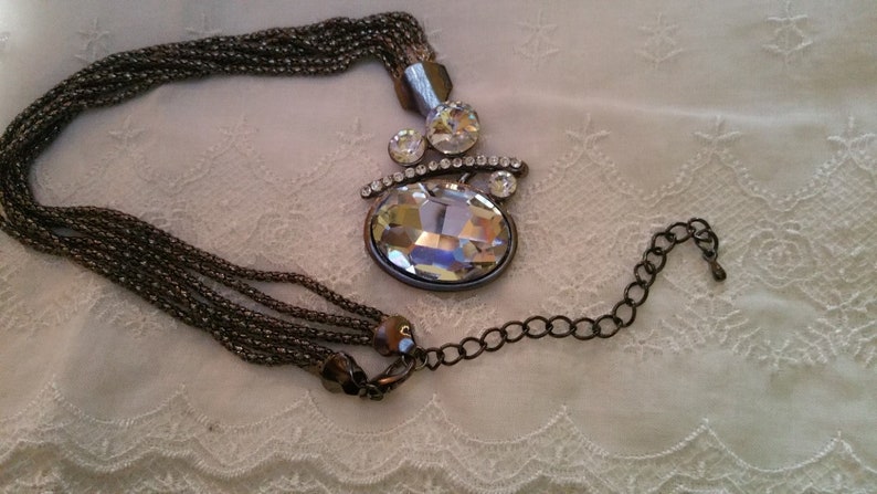 Jewelry Art Deco Crystal Necklace Newburystreetchic Art Deco Necklace image 1