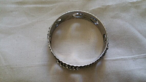 Jewelry Rhinestone Silver Bangle Bracelet Newbury… - image 3