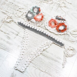 VENDITA Bikini brasiliano all&#39;uncinetto floreale bianco Costumi da bagno donna Costume da bagno in due pezzi Costume da bagno Moda estiva Moda da spiaggia SPEDIZIONE ESPRESSA