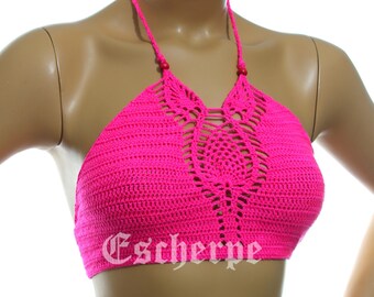 Crochet Bikini Set Halter Top Festival Top Crochet Traje de baño mujeres traje de baño traje de baño novias regalo ideas para su ENVÍO EXPRESO