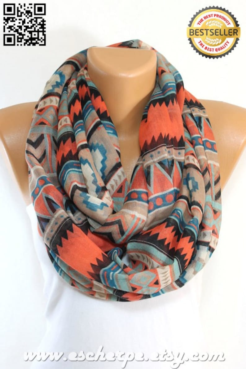 Tribal Southwestern Aztec Scarf Spring Summer Women Accessory Gift For Her Fashion Holiday Perfect Gifts Ideas For Her Him Trending items Salmon Beige