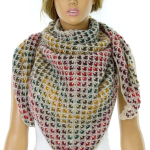 Pañuelo de chal de lana boho de ganchillo, chal de otoño invierno, bufandas para mujeres Accesorios de moda Cumpleaños Ideas de regalo de Navidad para ella para la madre imagen 7