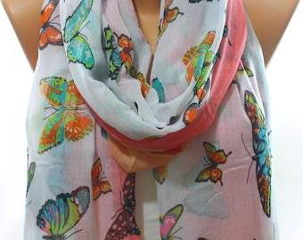 Mariposa impresión mariposas bufanda de verano verano 2015 Mujeres Moda Accesorios Verano Celebraciones Regreso a la escuela regalo ideas para su CIJ