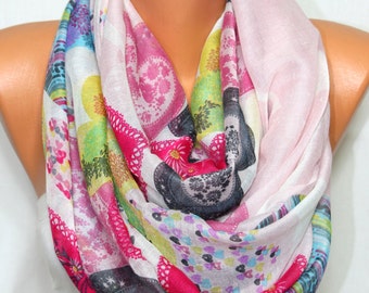 SALE Valentine's Day Heart Printed Scarf Lightweight Spring Summer Woman Accessory Fashion Scarves Trending Gift Ideas For Her Mother's Day