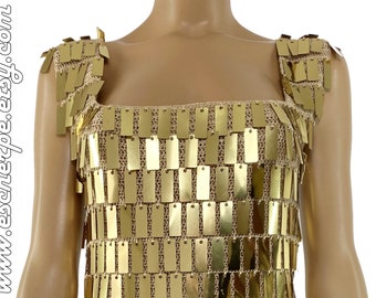 Minivestido de fiesta de noche con lentejuelas doradas y plateadas Vestido de algodón de crochet hecho a mano Vestido dorado Vestido plateado Vestido de cóctel para festival Ideas de regalo para ella