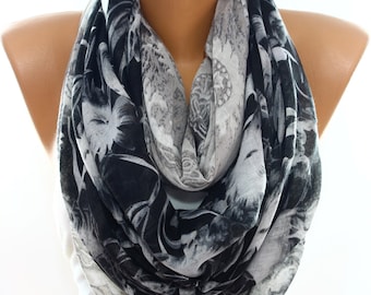 Negro Beige Paisley bufanda floral ligero oversize bufandas de verano Shawl Infinity Bufanda mujeres accesorios de moda ideas de regalo para ella