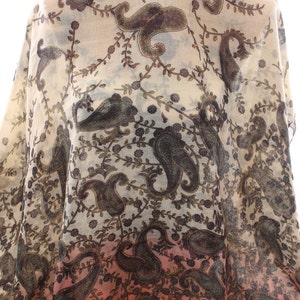 Paisley Print Scarf Cream Rose Pink Scarf Lightweight so Soft Spring ...