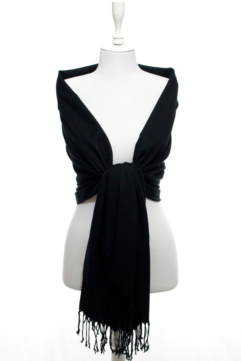 Black Pashmina Black Scarf Pashmina Scarf Pashmina Shawl Black Wedding