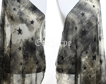 Estrella negra impreso hombre mujer bufanda primavera verano accesorio mujer hombre moda bufanda larga bufanda infinity bufanda ideas para ella para él