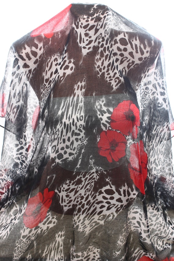 Japanese Rose Print Scarf Women Accessories Spring Celebrations Fashion Art Infinity Scarf Coverups Scarves Cowl Pareo Gift Ideas For Her