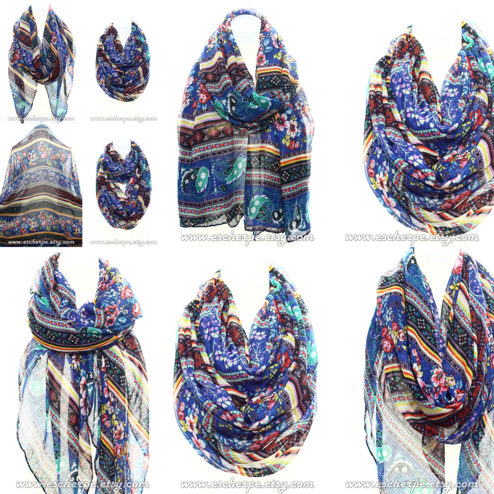 Floral Print Paisley Print Boho Scarf Heart Scarf Love Scarf - Etsy
