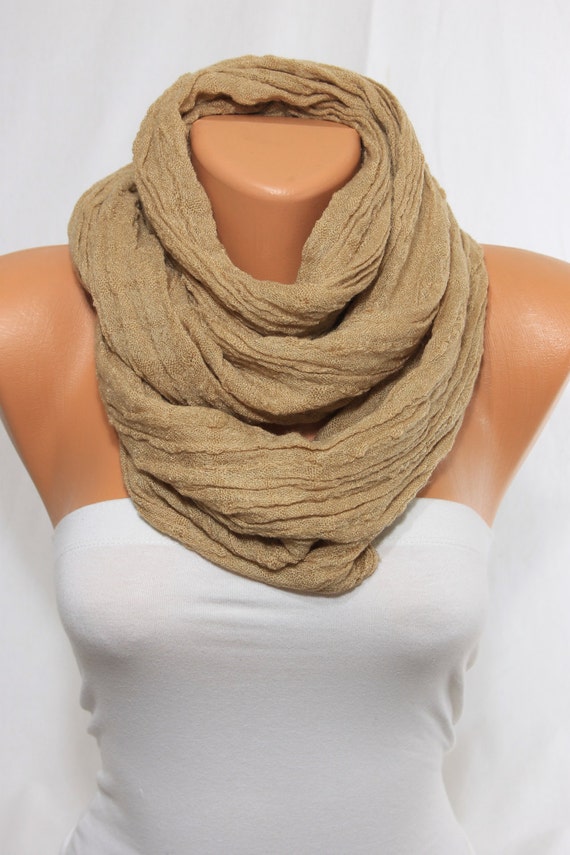 ON SALE Gold Infinity Scarf Stretchy Crinkle Loop Scarf Women's Fashion  Accessories Gift Ideas for Her Fall Winter Scarf Women Scarves 