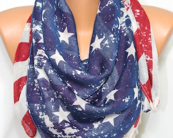 Bandera estadounidense inspirada en lo vintage Bufanda de la bandera estadounidense Bufanda patriótica Ligera tan suave y cómoda Bufanda Día de la Independencia 4 de julio 4º Día del Patriota
