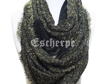 Bufanda de invierno cálida y acogedora de color negro Accesorio de invierno Accesorios de moda para mujer Bufanda para hombre Ideas de regalos de Navidad Para ella Para él