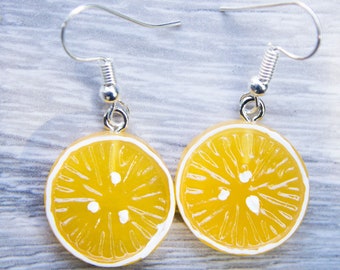 Boucles d’oreilles excentriques Lemon Slice Fruit Dangle