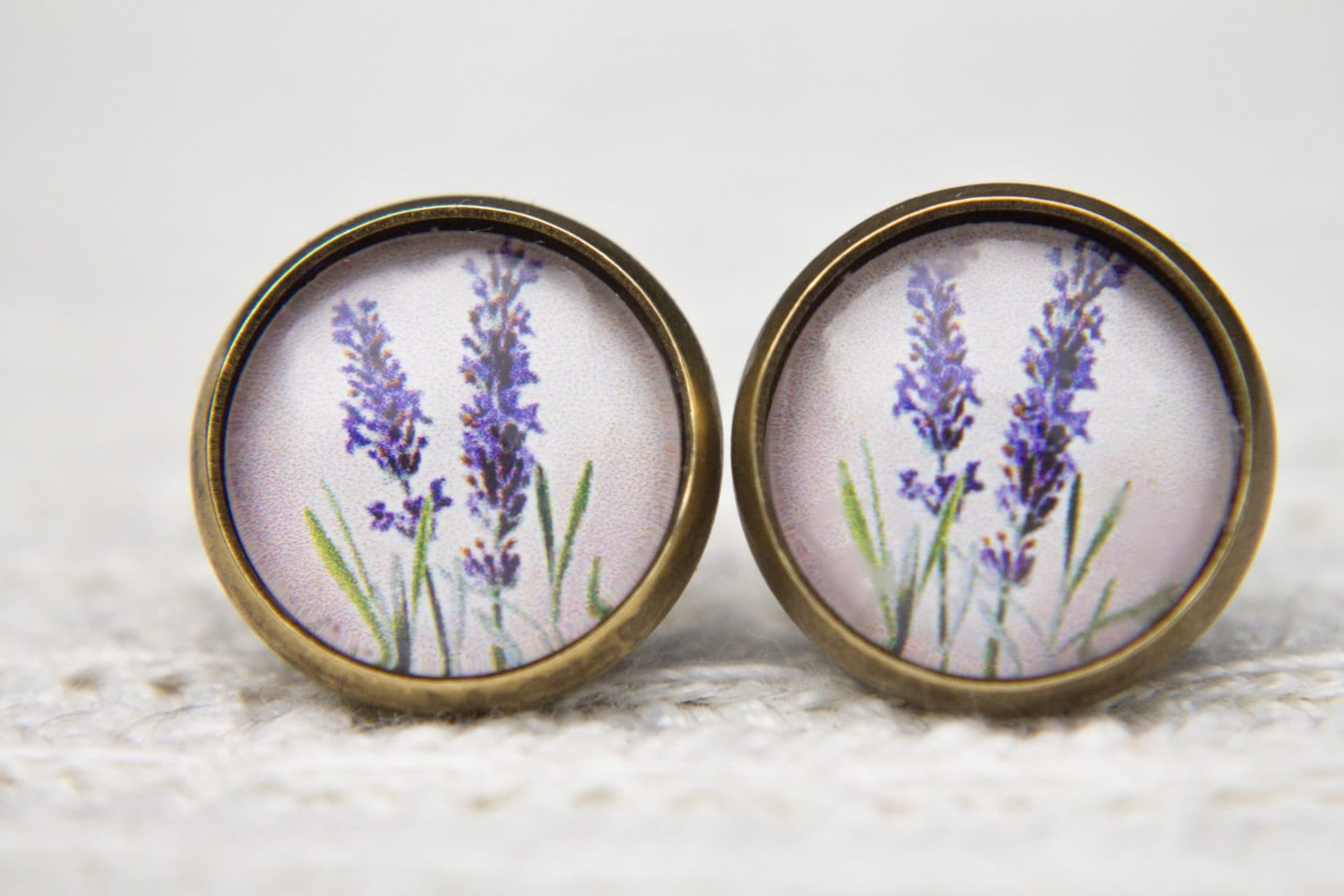 Lavender flower earrings deals