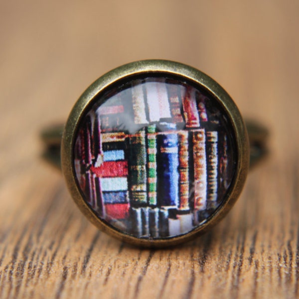 Adjustable Quirky Book Ring