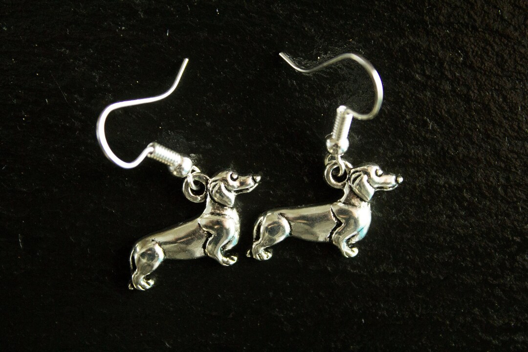 Cute Dachshund Sausage Dog Dangle Earrings Etsy UK