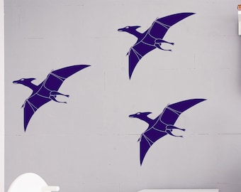 Pterodactyl Silhouette Flying Dinosaur Wall Sticker Decal Transfer Matt Vinyl UK